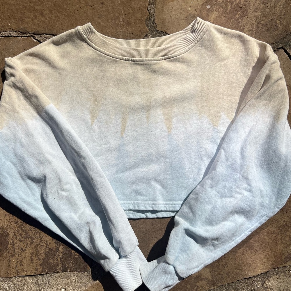 American Threads Size Small Cropped Tie Dye Sweater Crewneck